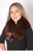 Dark brown fox fur collar-neck warmer